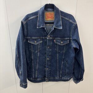 Levi's Men’s Stretch Denim Trucker Jacket - Casual Dark Wash - Size L